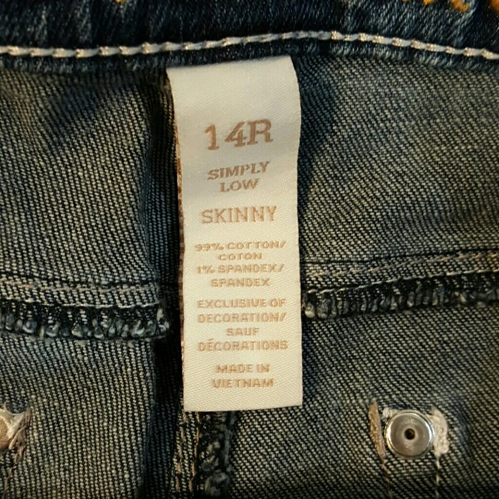 Bundle Lot 2 Justice girl jeans and capri blue size 14R